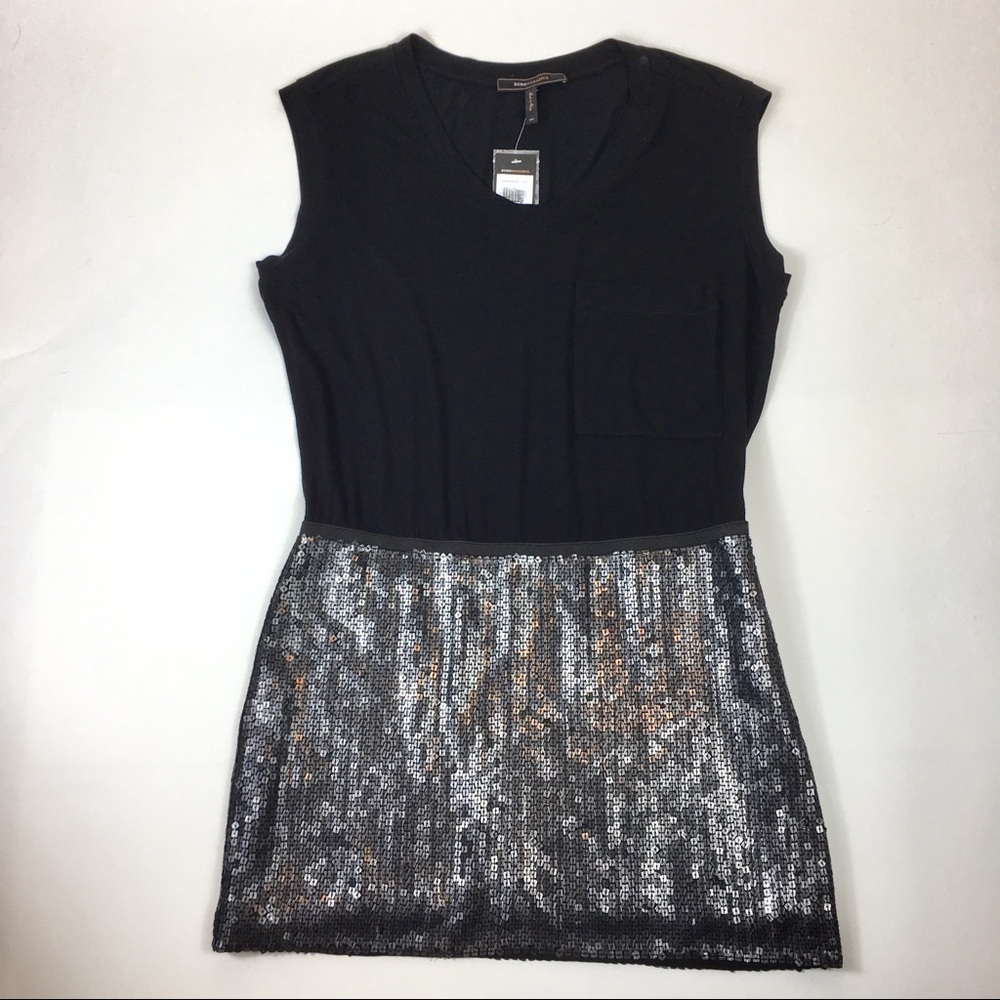 🎉BCBGMAXAZRIA} T-shirt top sequined skirt dress